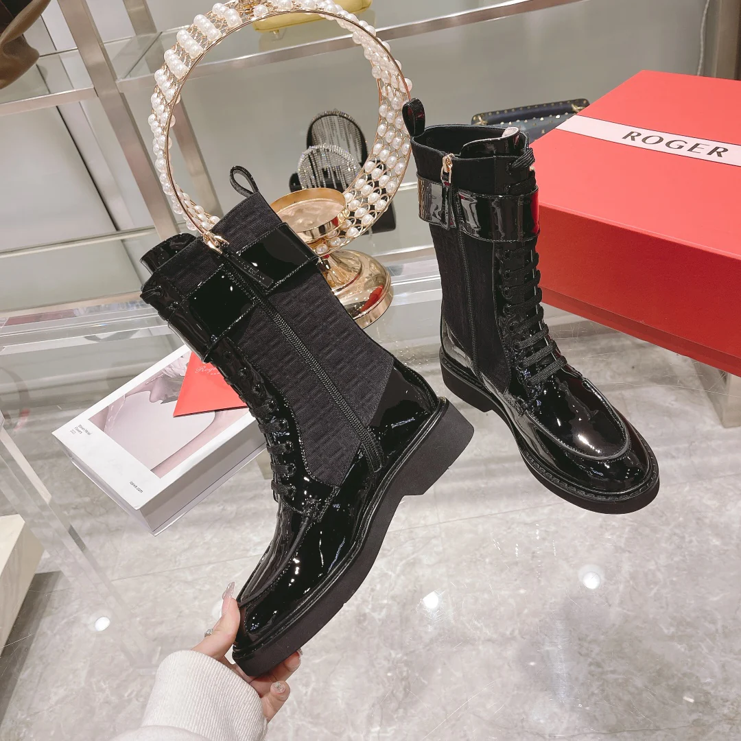 Тканевые ботинки Martin средней высоты, британского стиля, черные.