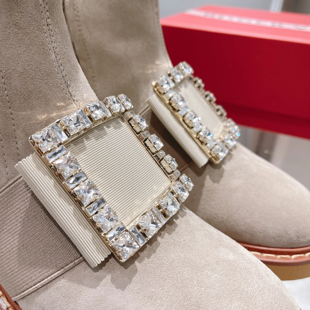 Новые уникальные ботильоны на каблуке RV, улучшенная версия, шерстяные ботинки.