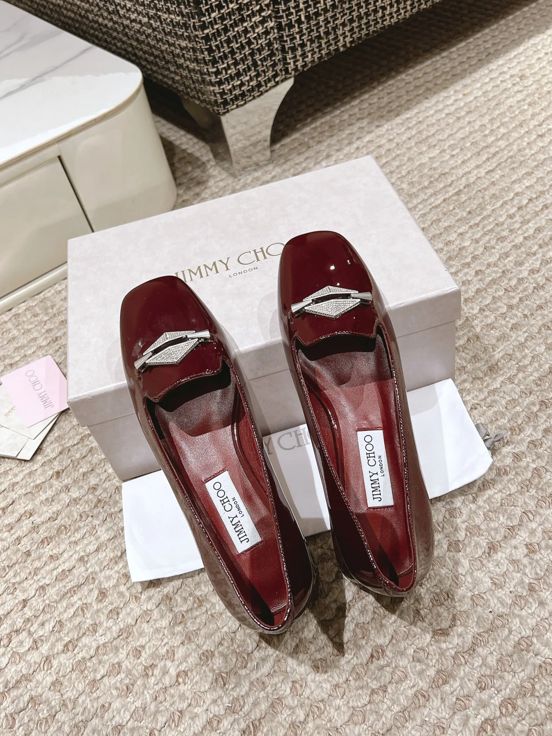 Туфли Jimmy Flat Toe - бордовые