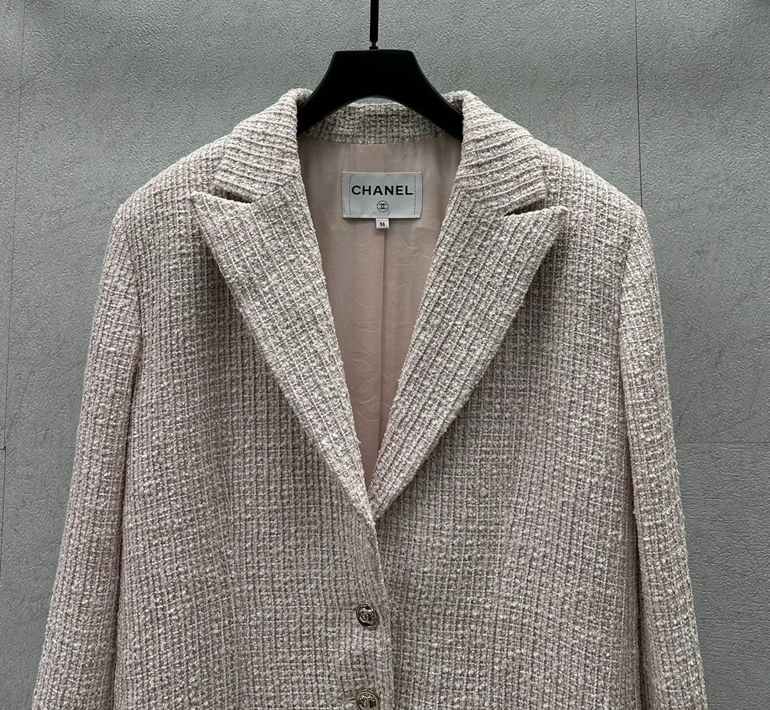 Пальто Chanel 2403-24c, новинка ранней весны - оригинальная покупка - высокое качество - объемное пальто средней длины