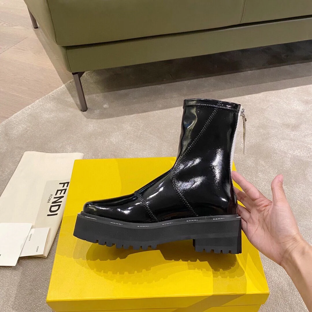 Мотоциклетные ботинки Fendi на платформе - 5 см