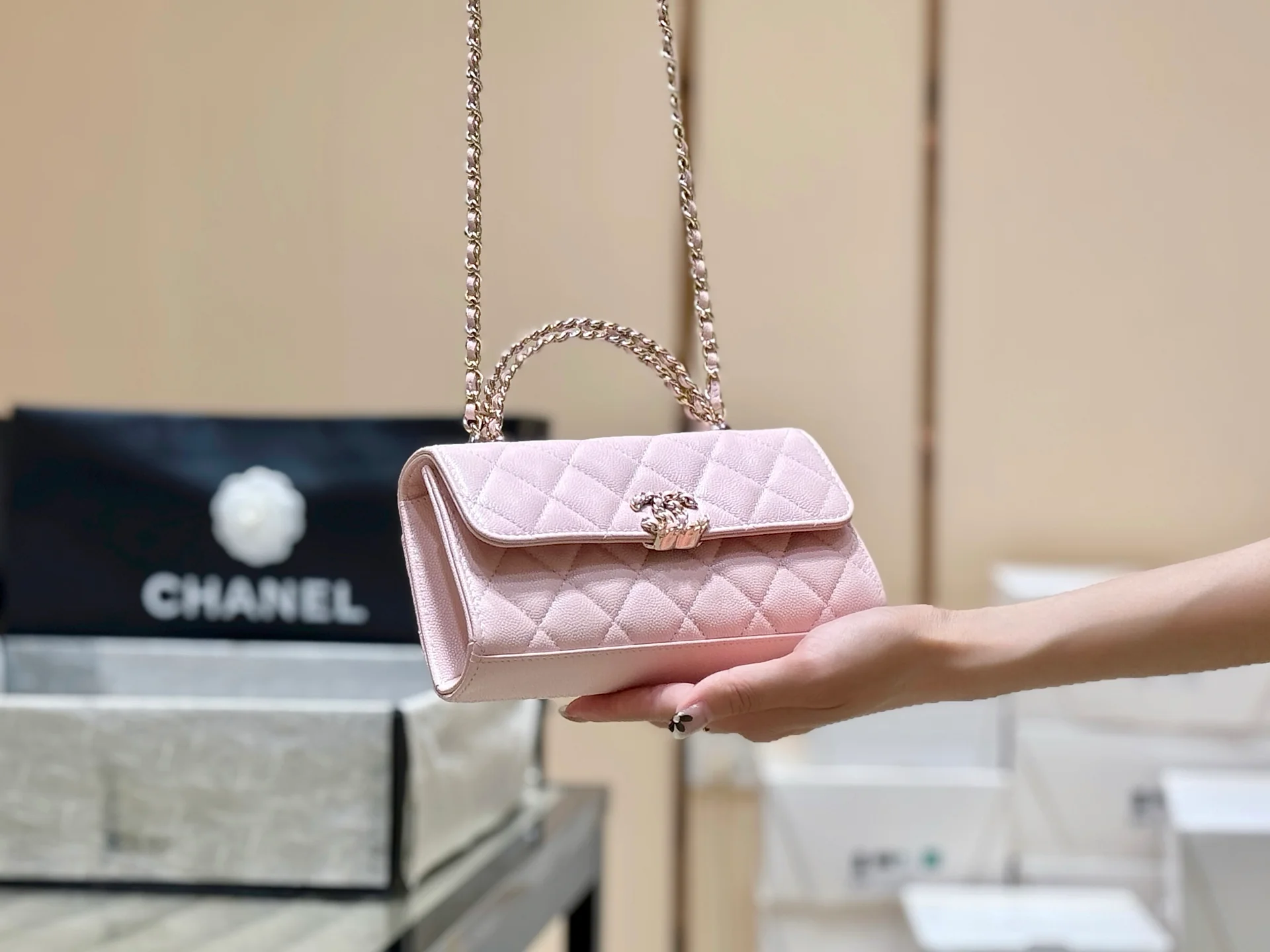 Сумка Chanel 25s Kelly Handle Bag - светло-розовая