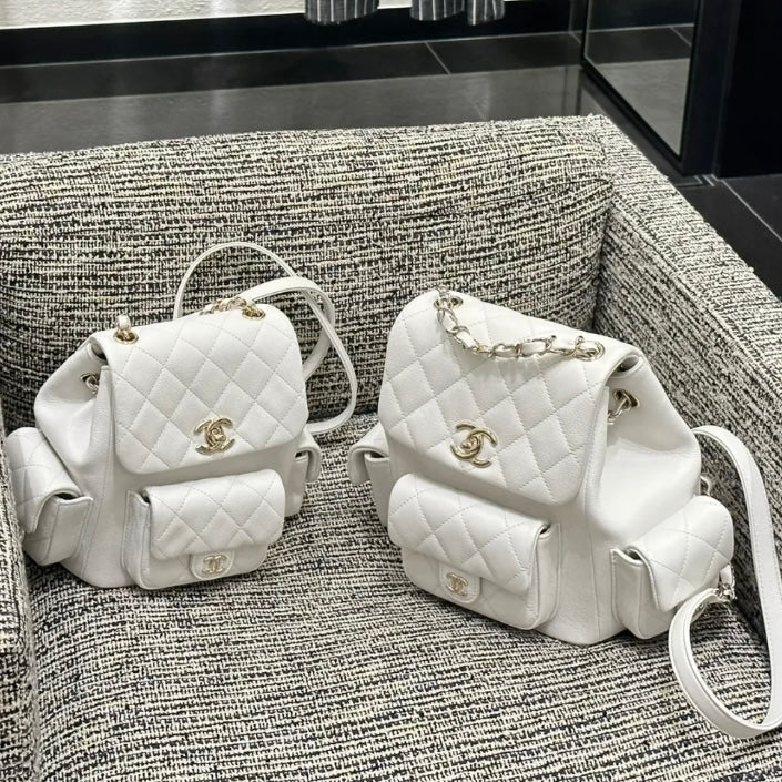 Chanel - Новая маленькая сумка через плечо Tank Duma - Два боковых кармана - Белая - 1