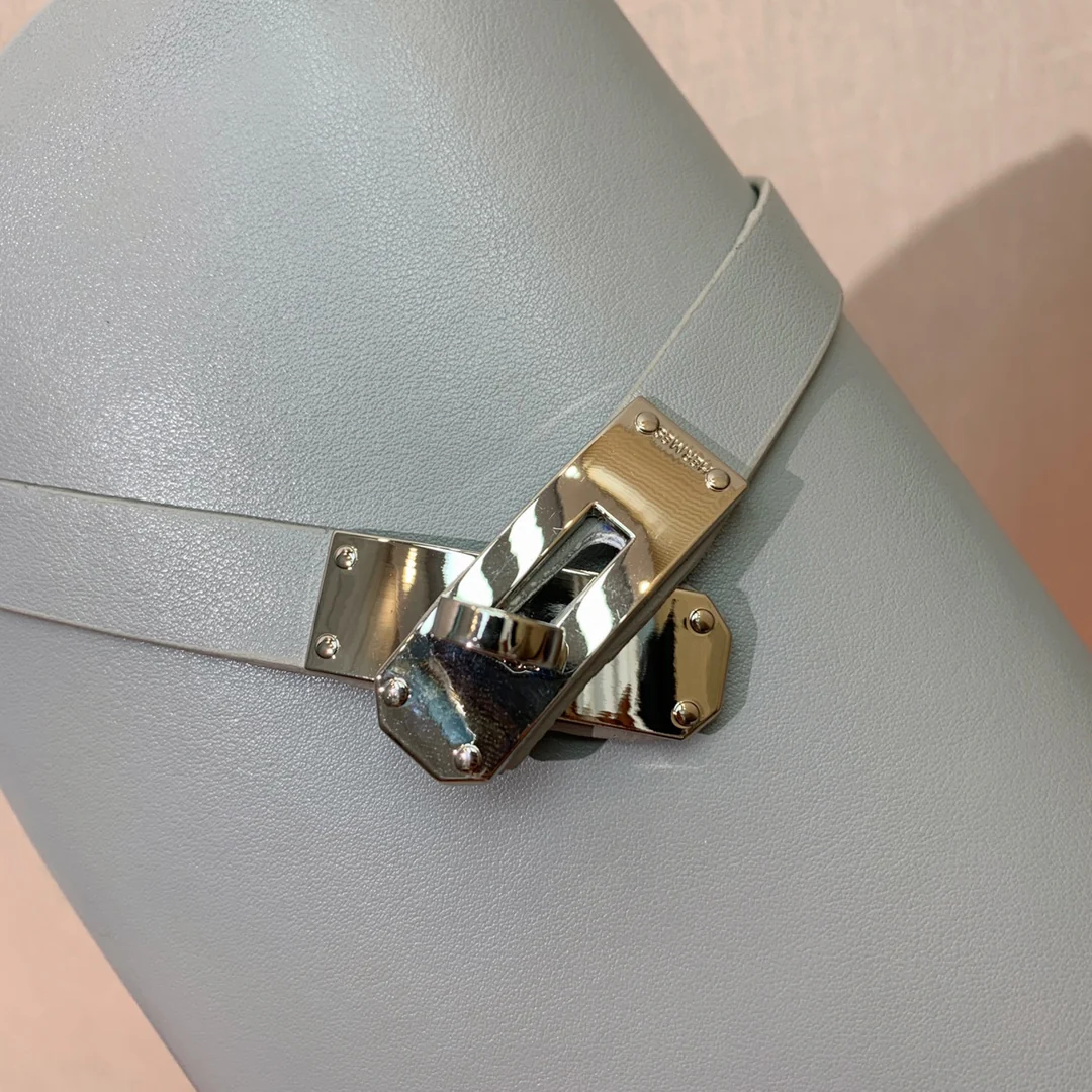 Сапоги для верховой езды Hermes Kelly с пряжкой - светло-голубые