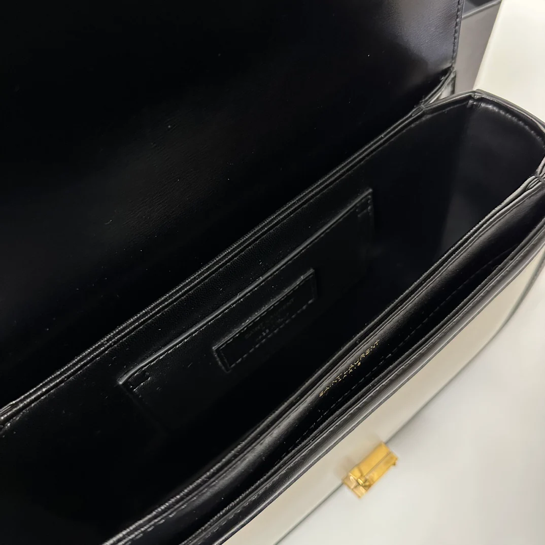 Сумка YSL Box Saint Laurent Tofu Bag Medium, черно-белая.