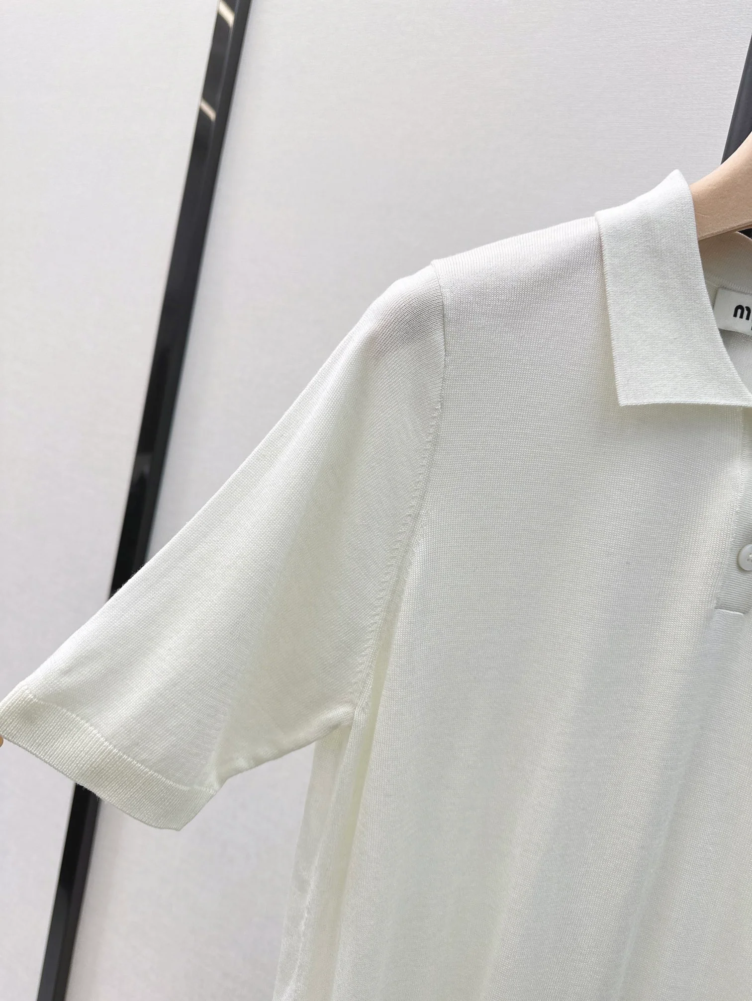 Miu Miu - 2404 - 24ss Весенне-летний новый вязаный свитер-поло - Белый