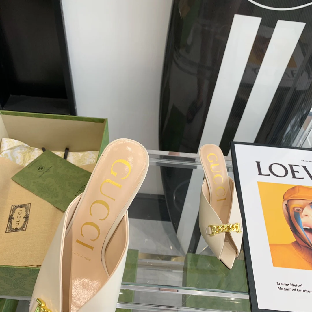 Gucci - Ретро - Босоножки с острым носком - Открытый носок - Босоножки на высоком каблуке