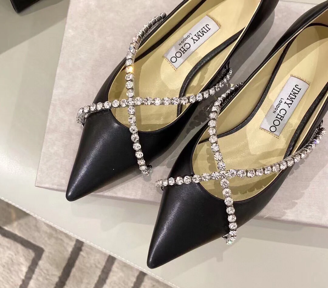 Балетки Jimmy Crystal Diamond Series - черные