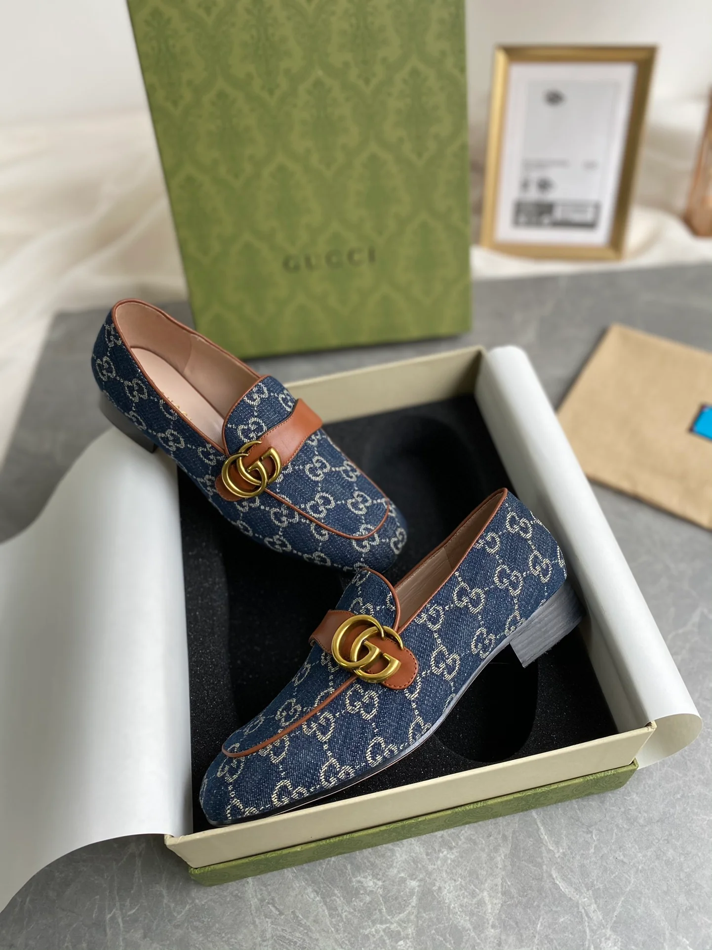 Джинсовые лоферы Gucci