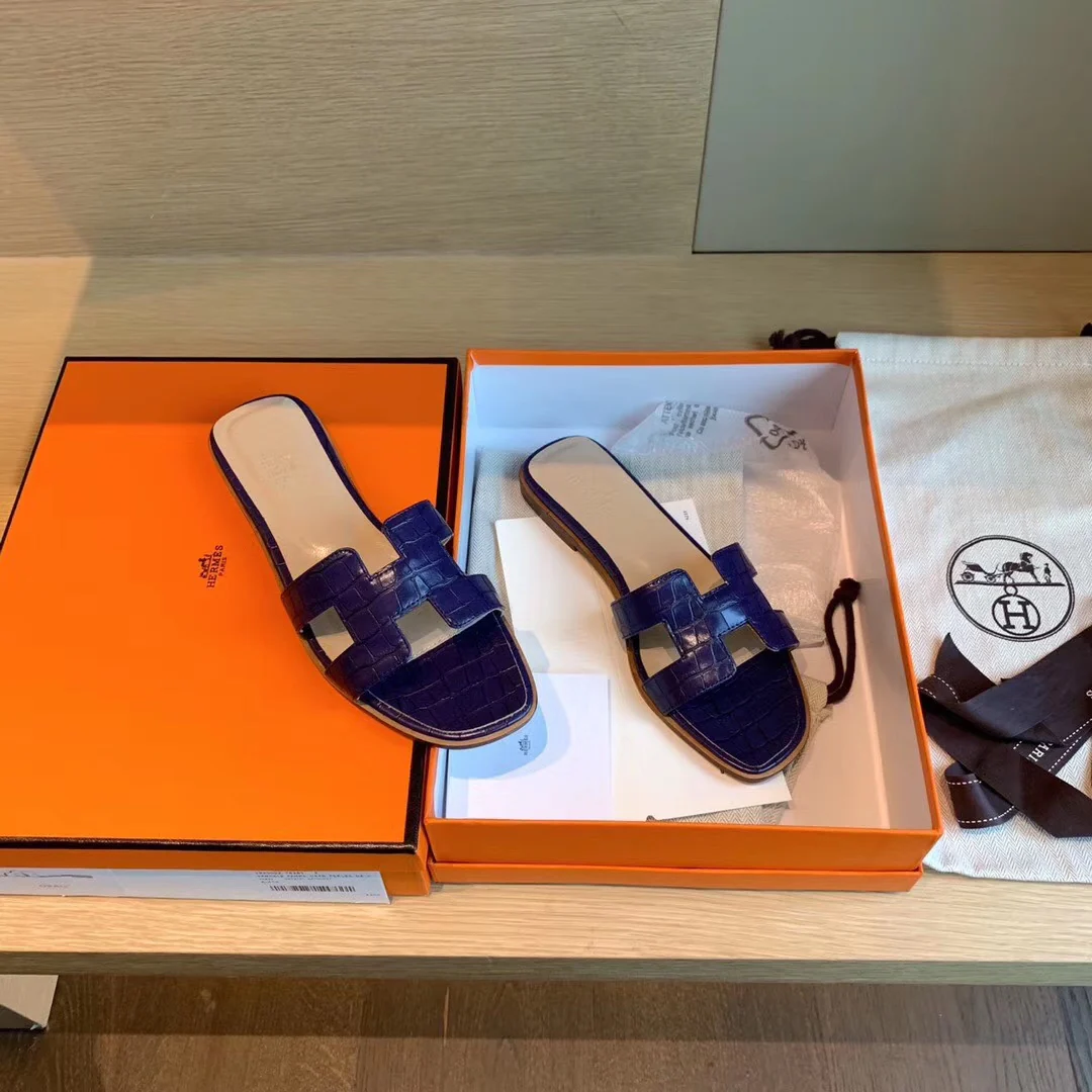 Сандалии Hermes-h на плоской подошве с каменным узором-1