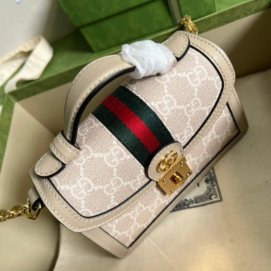 Мини-сумочка Gucci Ophidia/сумка через плечо - 17 см (5x13x6 см) - Цвет овсянки - 1 шт.