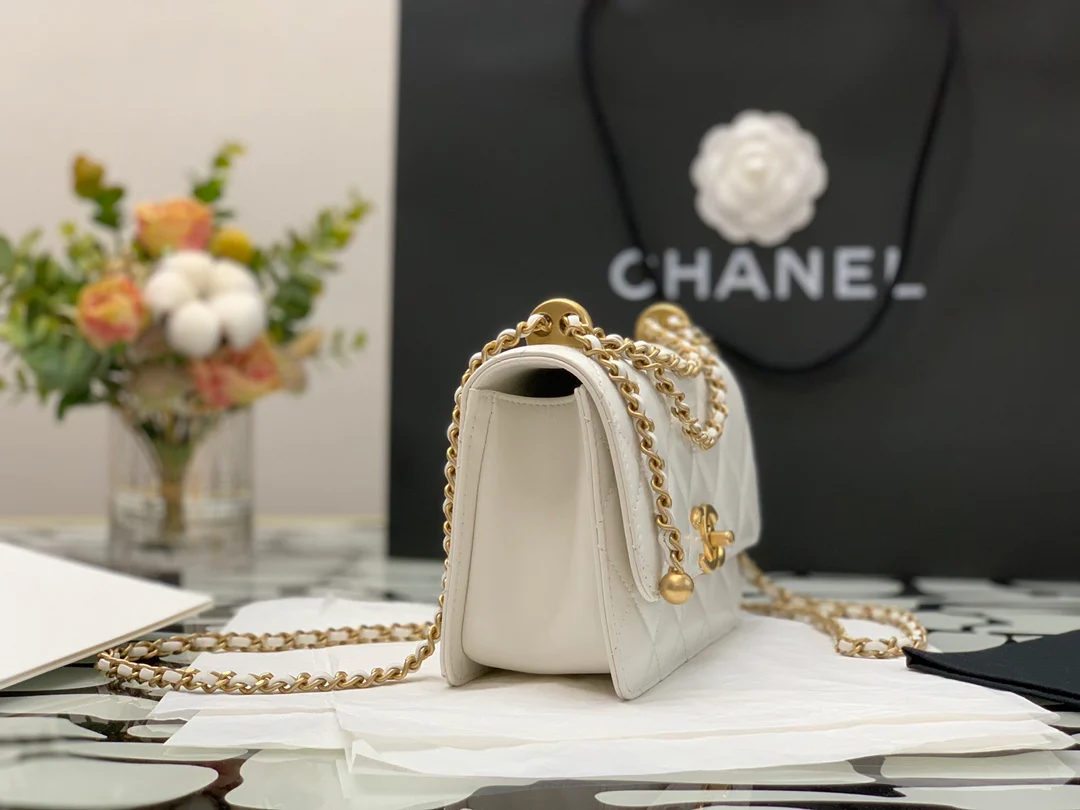 Сумка Chanel Double Gold Ball Flap Bag - 19 см