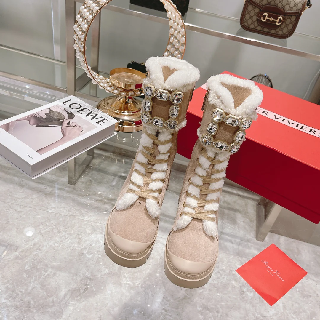 Ботильоны на шнуровке из овчины и замши с пряжкой из страз