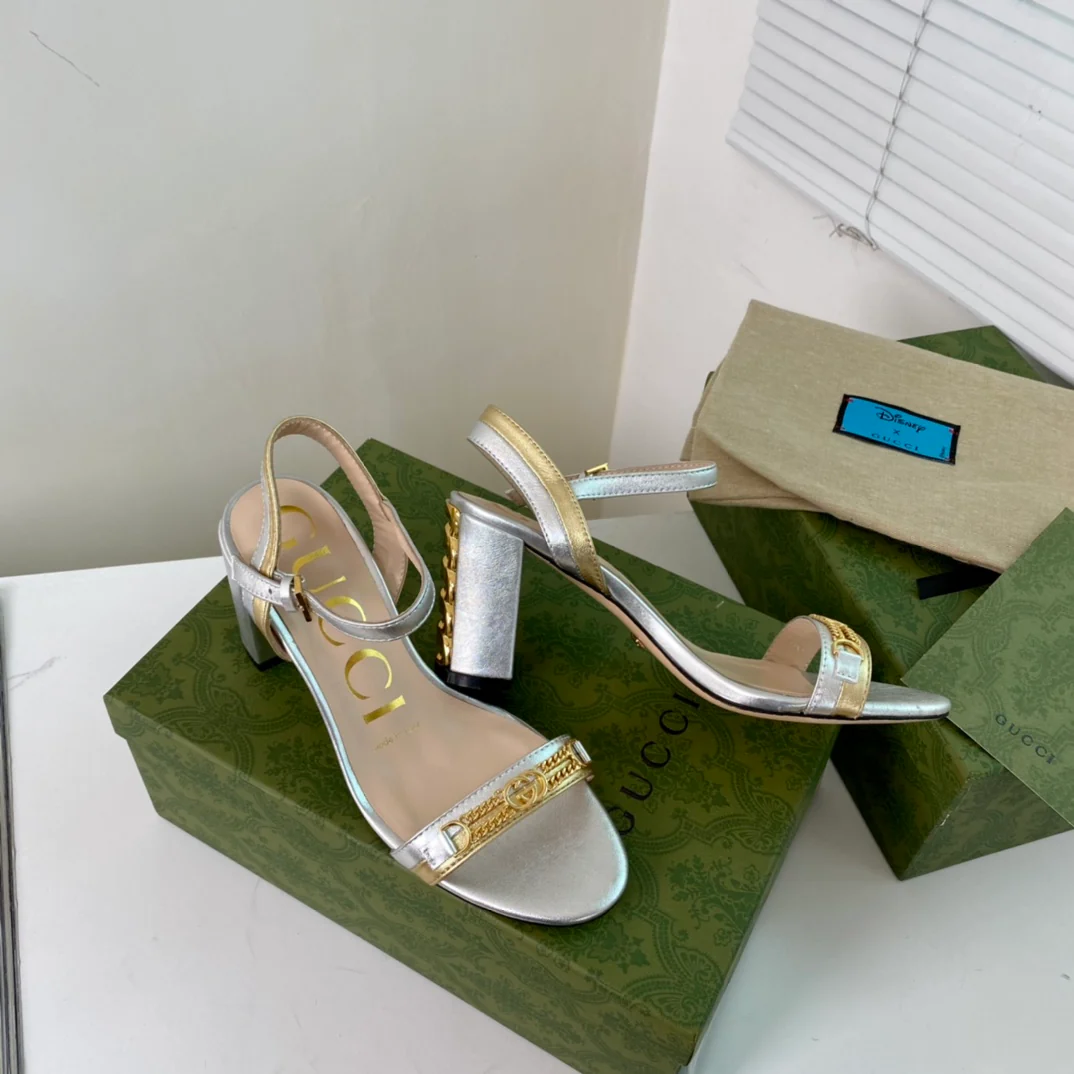 Gucci - Босоножки на массивном каблуке с ремешками
