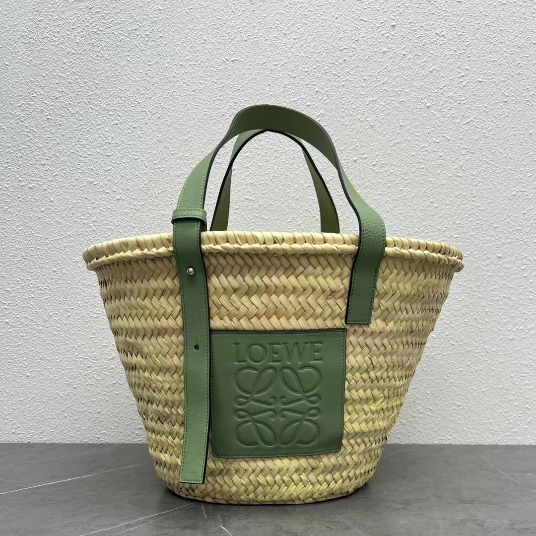 Соломенная сумка Loewe - 40 см - Большая - Зеленая