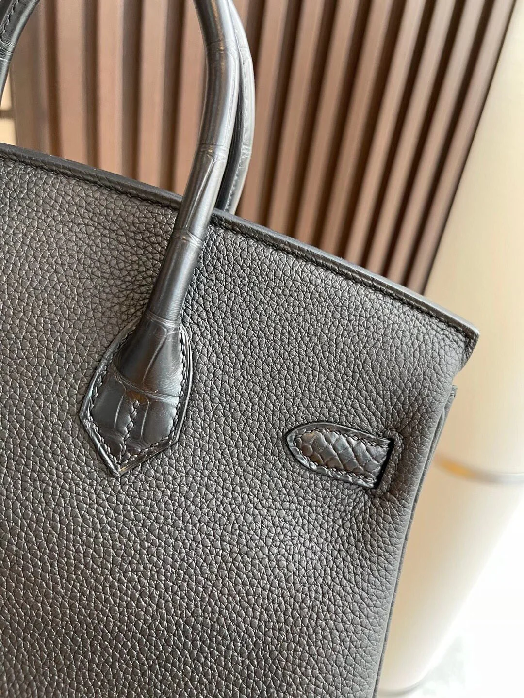 Сумка Hermes Birkin 25 Touch Togo Square Crocodile Silver Buckle