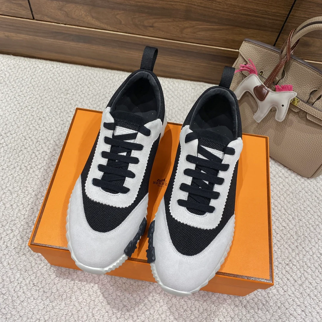Весенняя коллекция Hermes 2022 — Спортивная повседневная обувь — Унисекс — Черно-белая