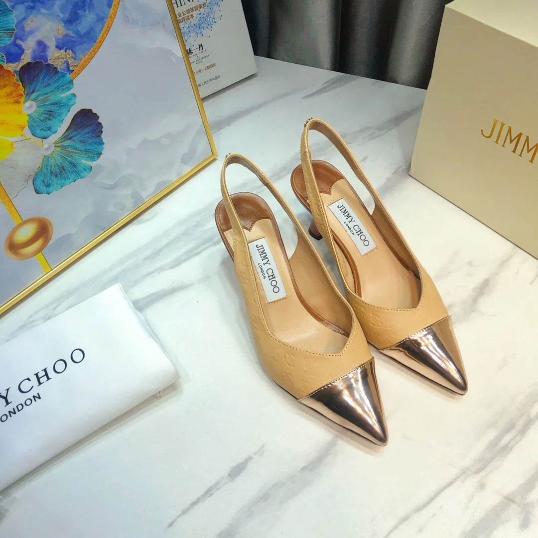 Сандалии Jimmy с острым носком и низким каблуком