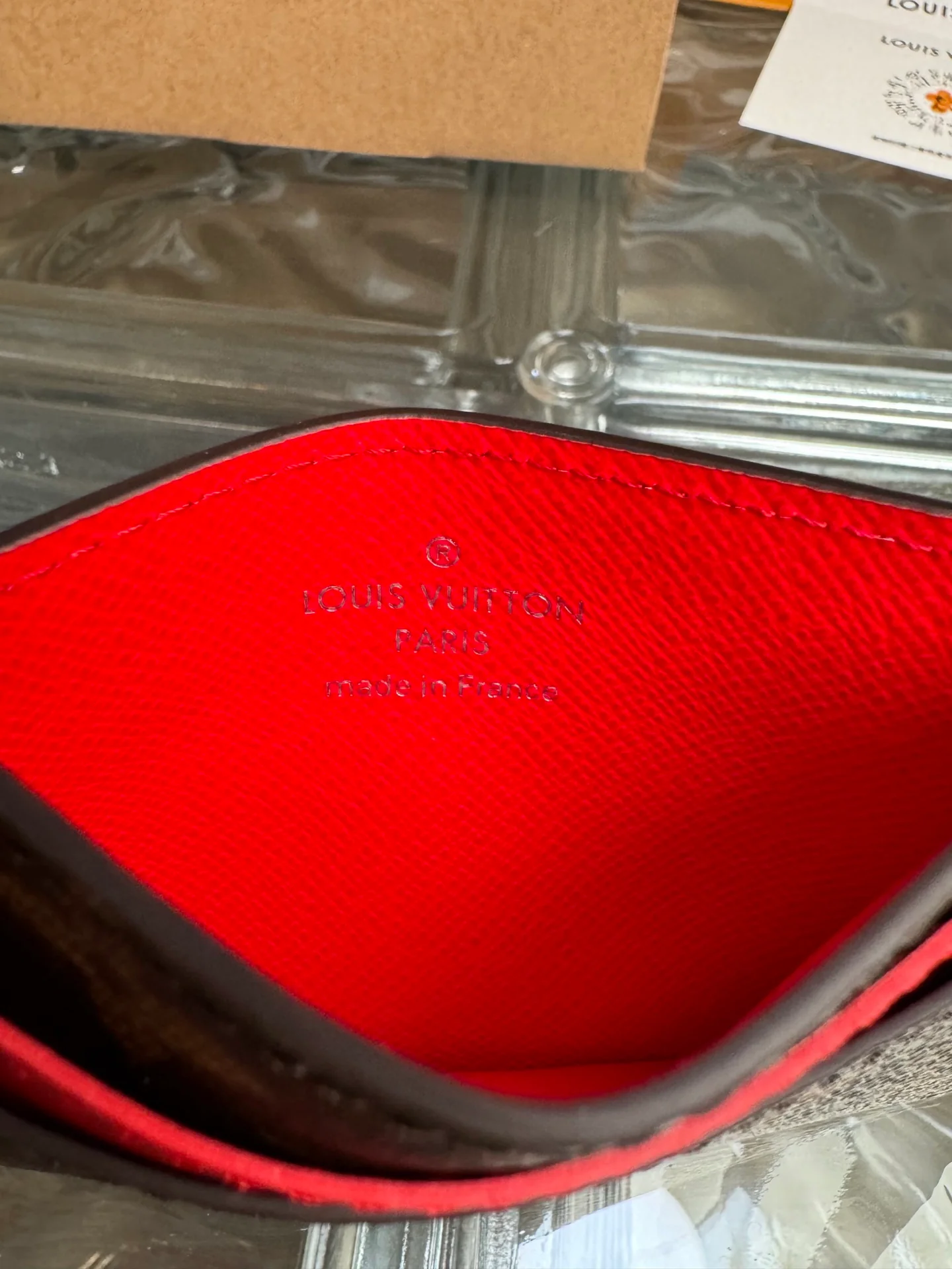 LV-m12840-monogram-macassar card holder-peach pink