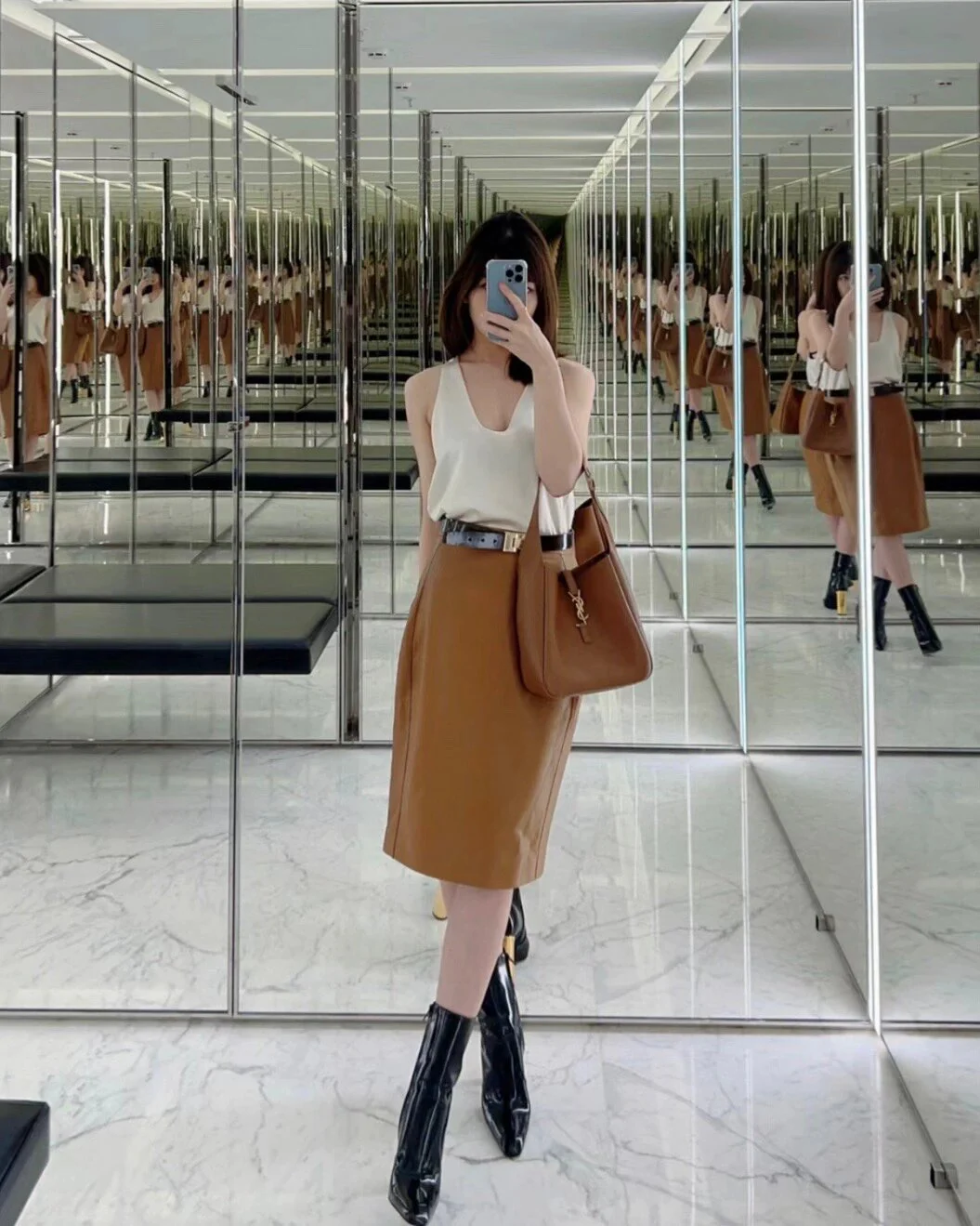 YSL-le-5a7-hobo-underarm bag-caramel brown