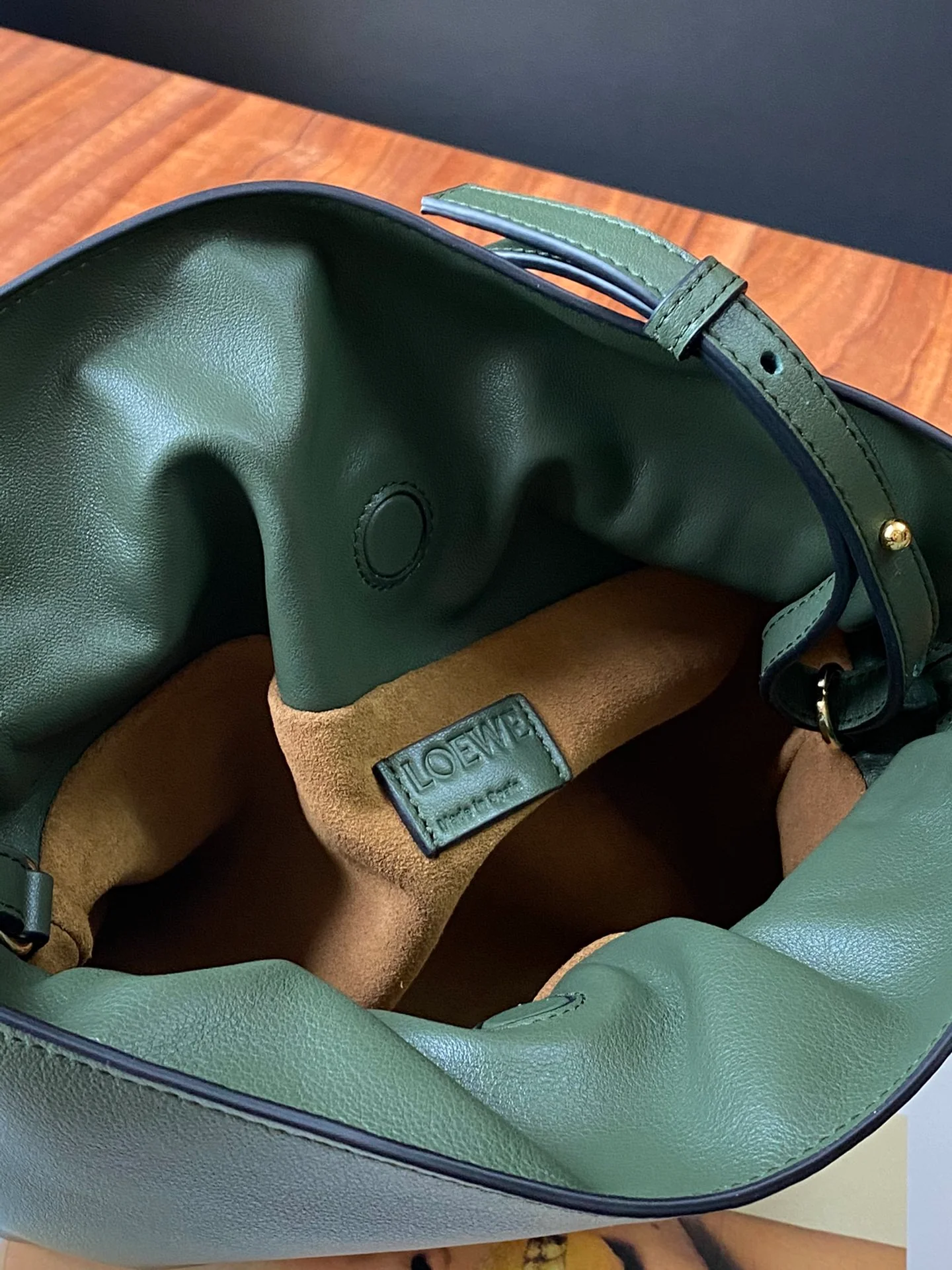 Loewe 2020 Upgraded Flamenco Leather Mini Grass Green