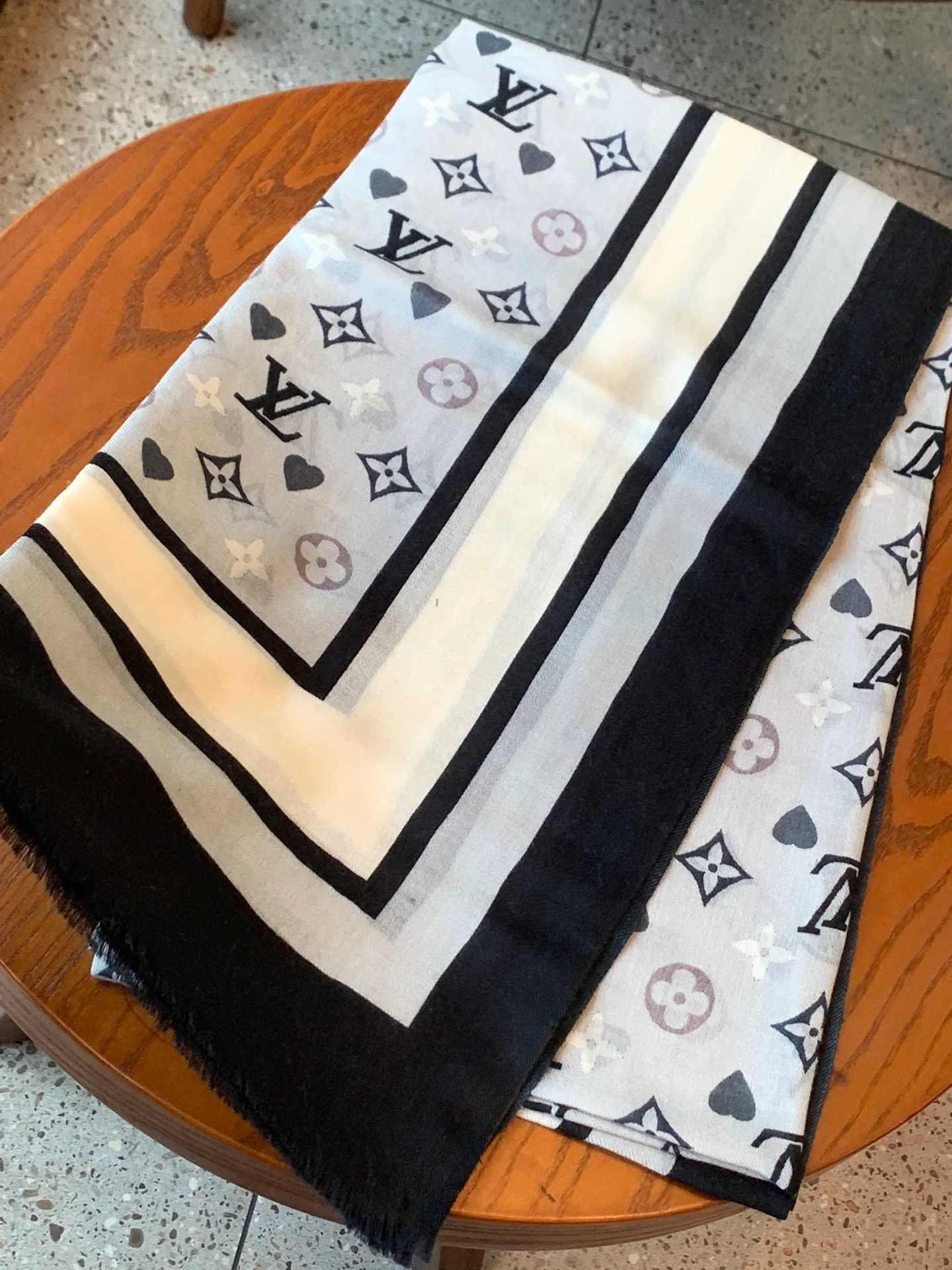 Длинный шарф Chanel с узором в виде открытки - 110-200 см - 100 г - Кашемир премиум-класса