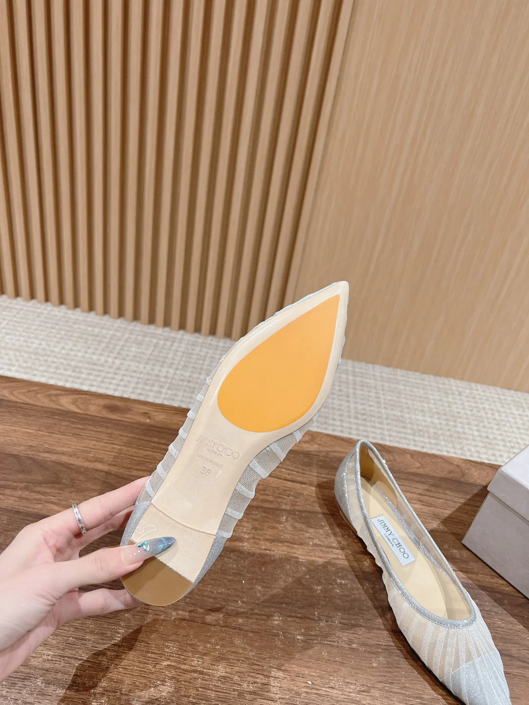 Балетки Jimmy Mesh с острым носком - белые