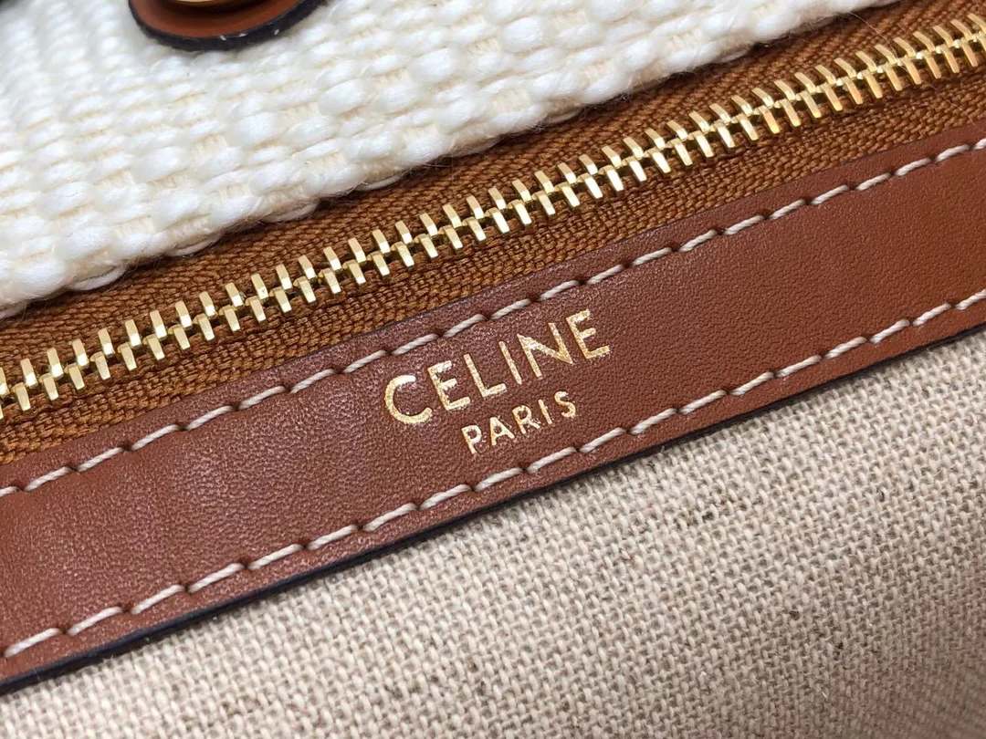 Квадратная сумка Celine Cabas Plein Soleil из ткани и кожи вагю - 1