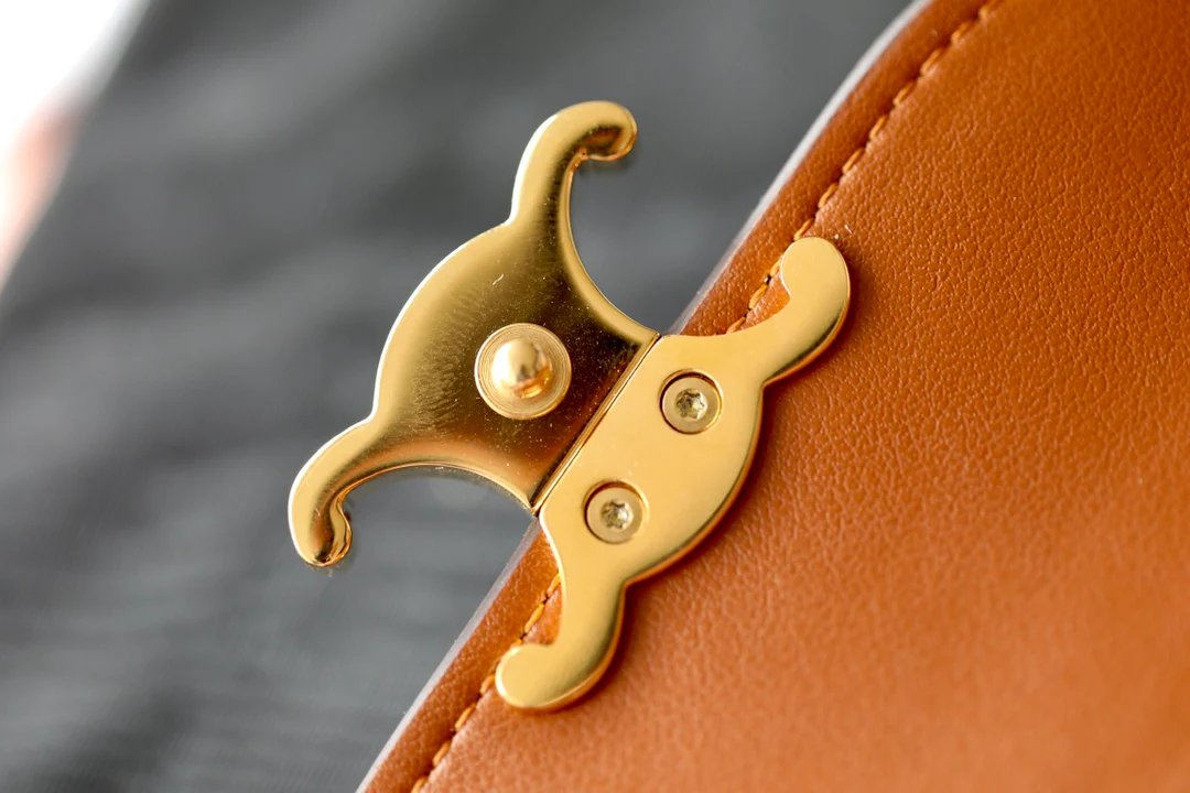 Маленький тканевый кошелек Celine Triomphe с вышивкой - коричневый