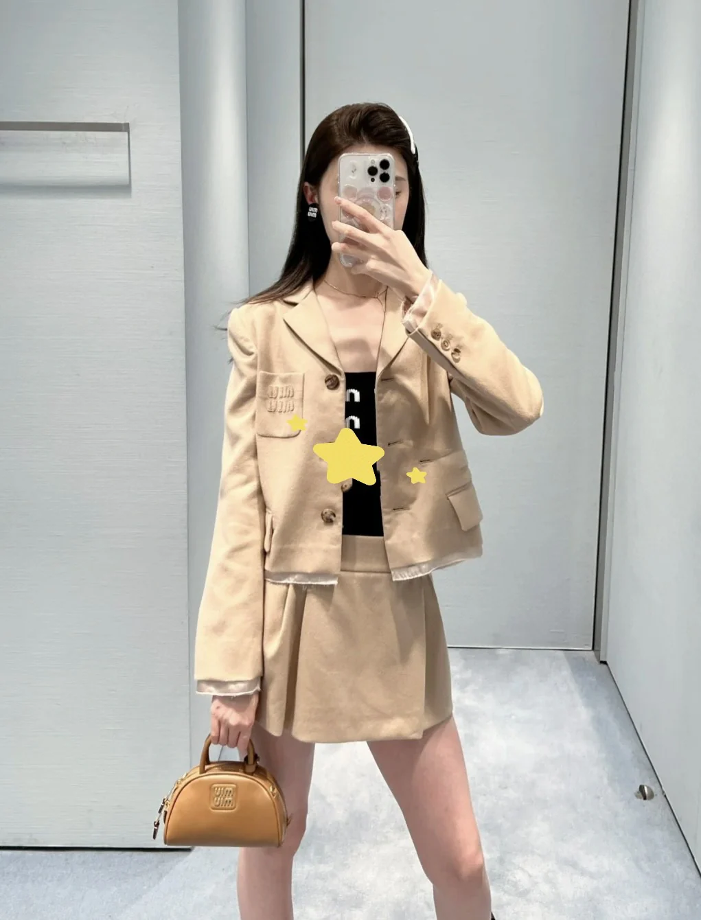 Сумка для боулинга Miu Miu - коричневая