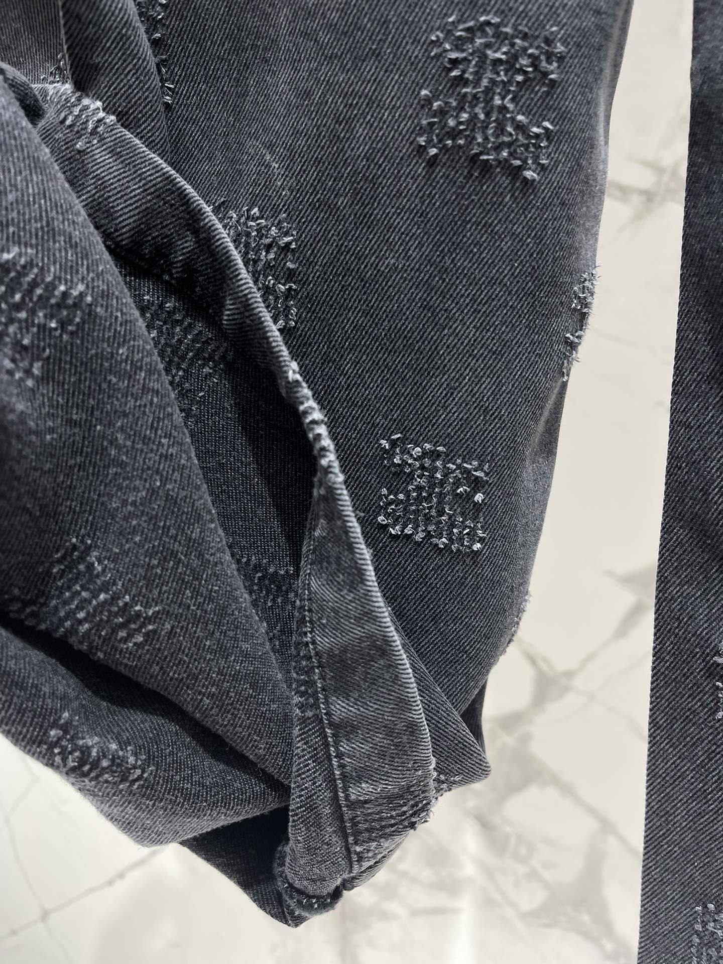 Celine - 2403 - Весенне-летняя новинка: темно-серые шелковые брюки с широкими штанинами