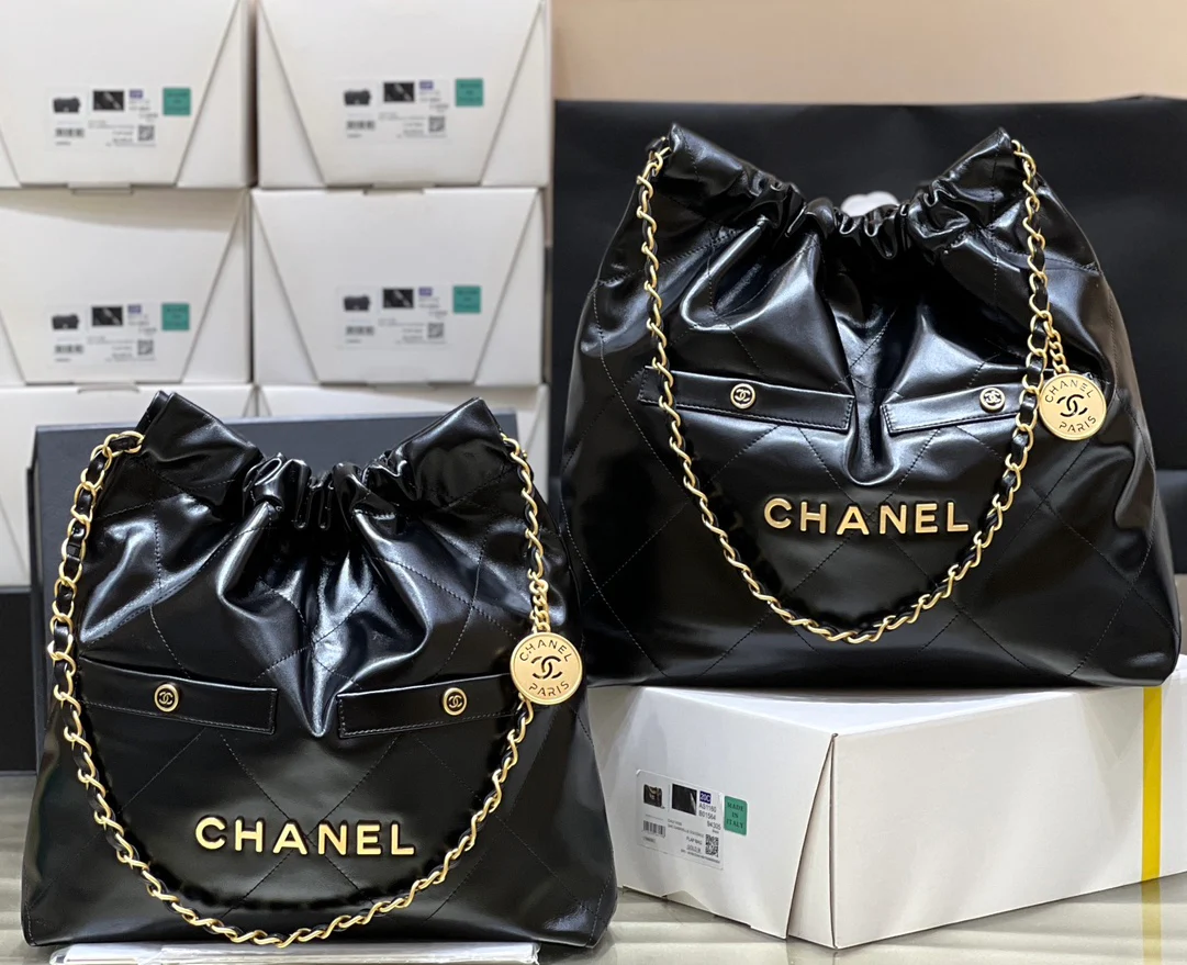 Мусорный мешок Chanel 22bag с двумя отделениями - черный