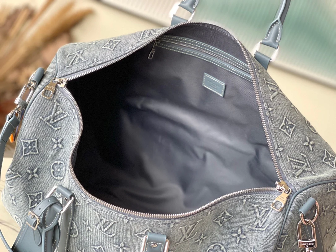 m22532-LV-keepall-bandouliere-50 дорожная сумка из джинсовой ткани