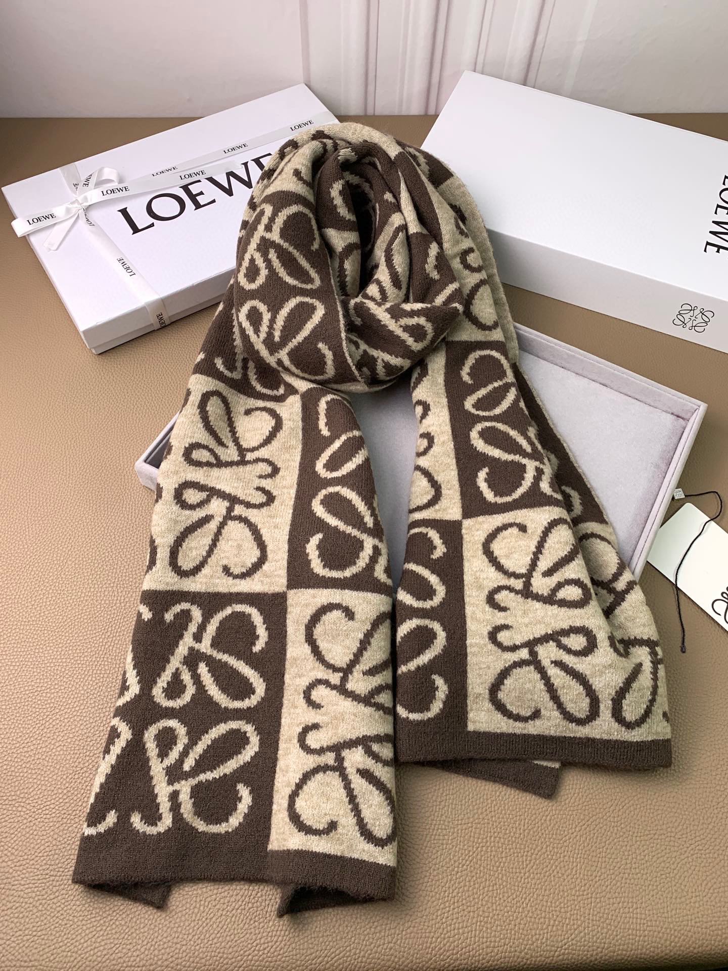 Кашемировый жаккардовый шарф Lolwei - 1