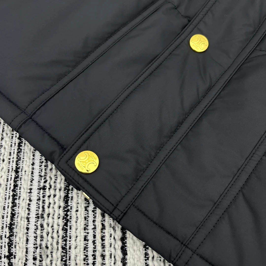 Утепленная куртка Celine-2403 из черного вельвета