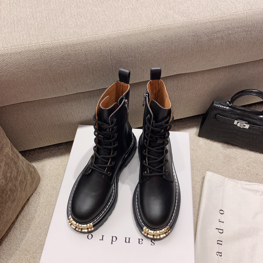 BV - Металлическая колодка - Ботинки на шнуровке до середины икры