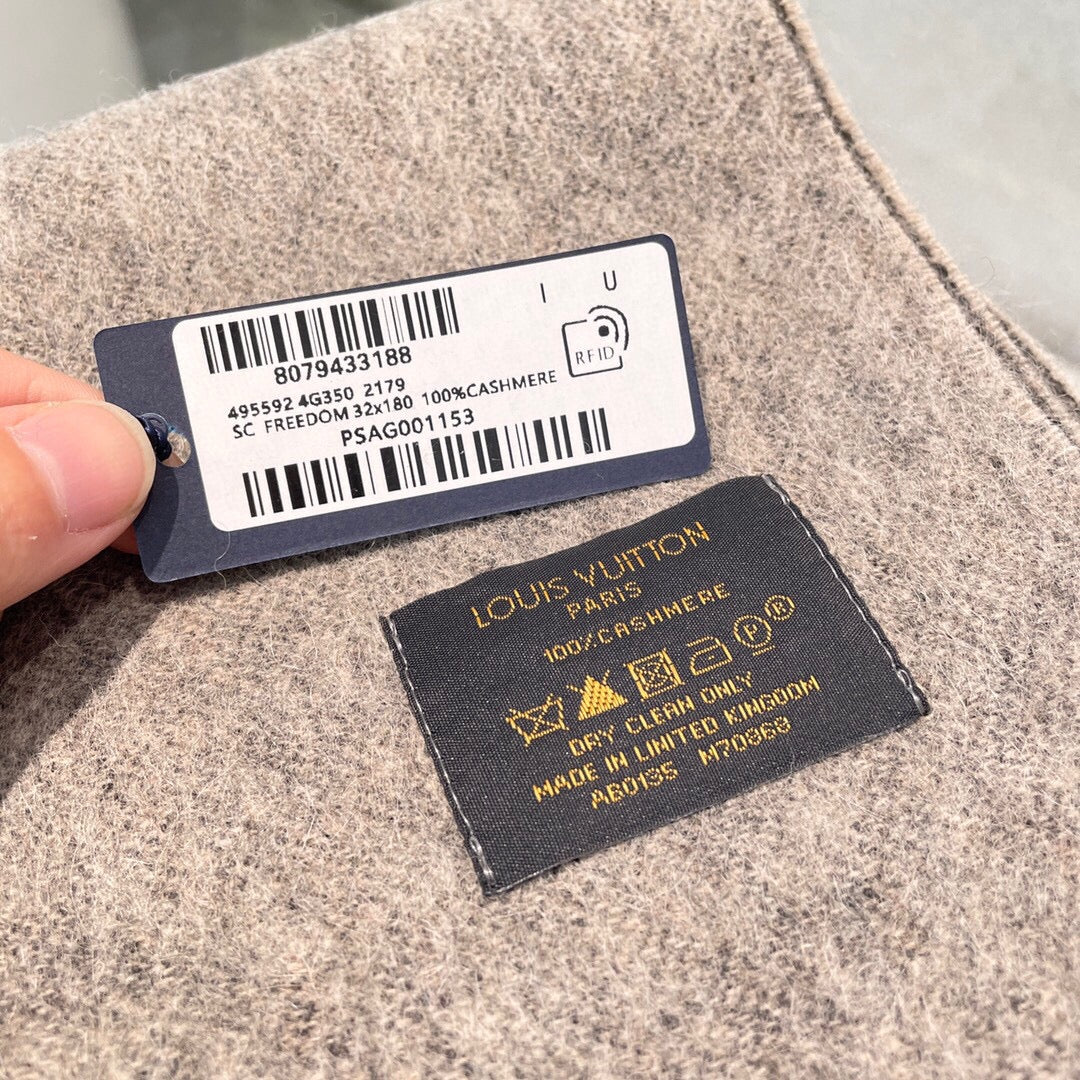 LV - Длинный шарф из высококачественного кашемира - 180 см - 32 см - 100% кашемир