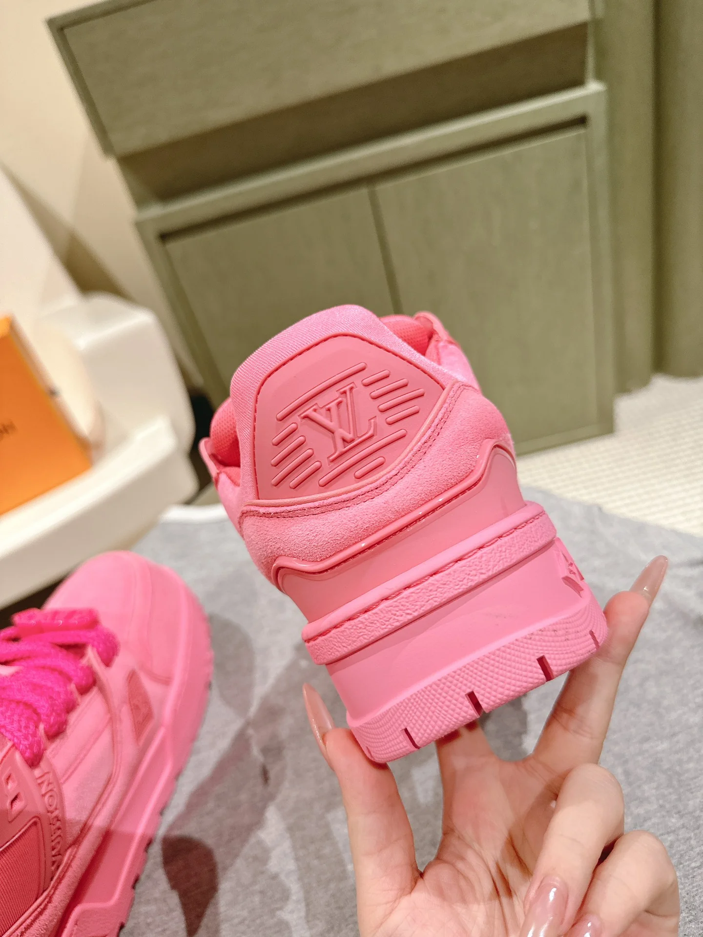 Кроссовки LV-2024 на платформе, розовые