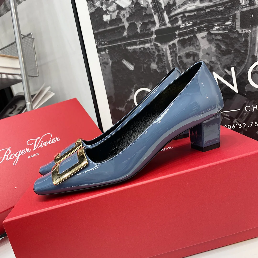 Каблук квадратный RV-4-5 см - Туманно-голубой