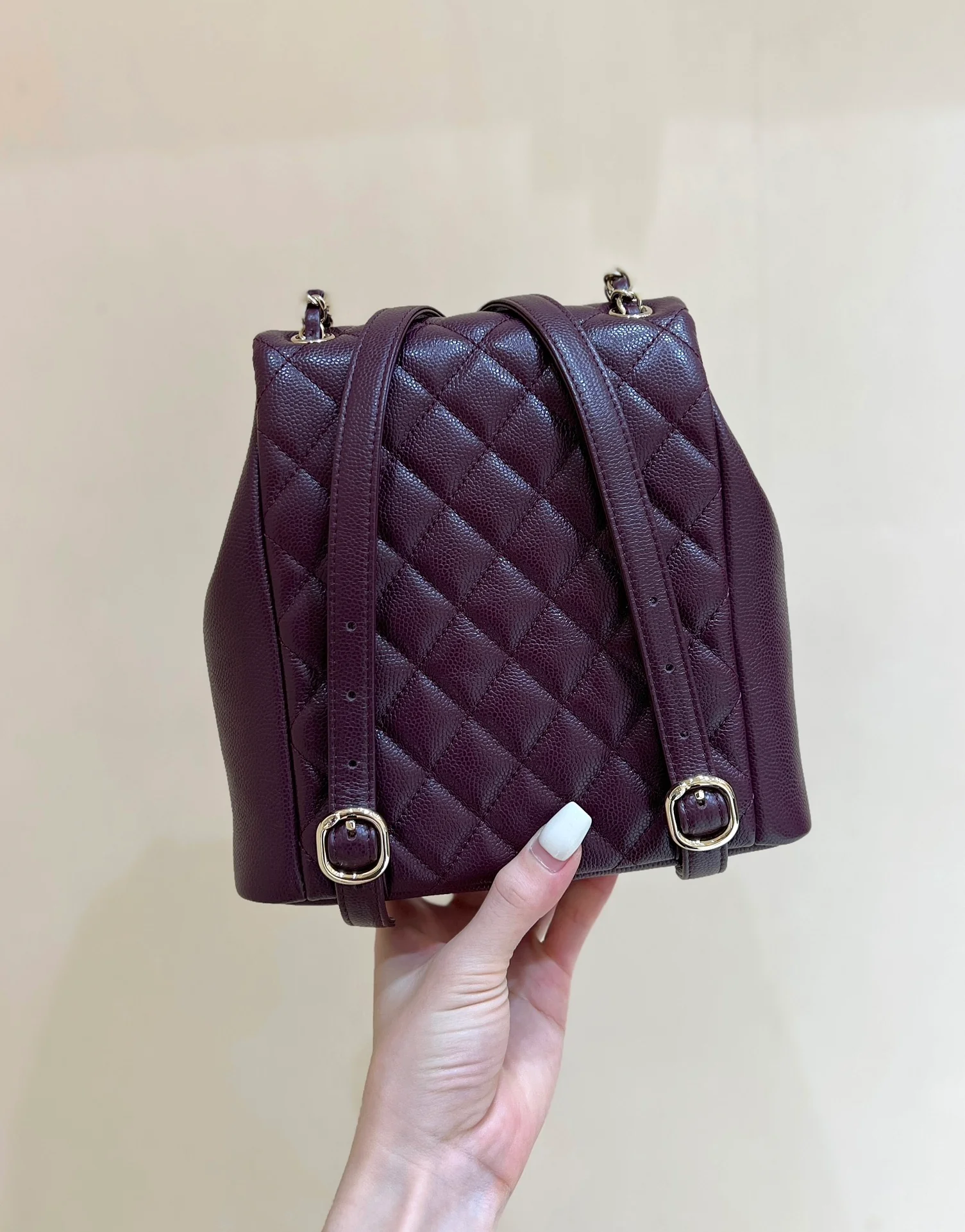 Рюкзак Chanel 24a-duma Frog, маленький, бордовый