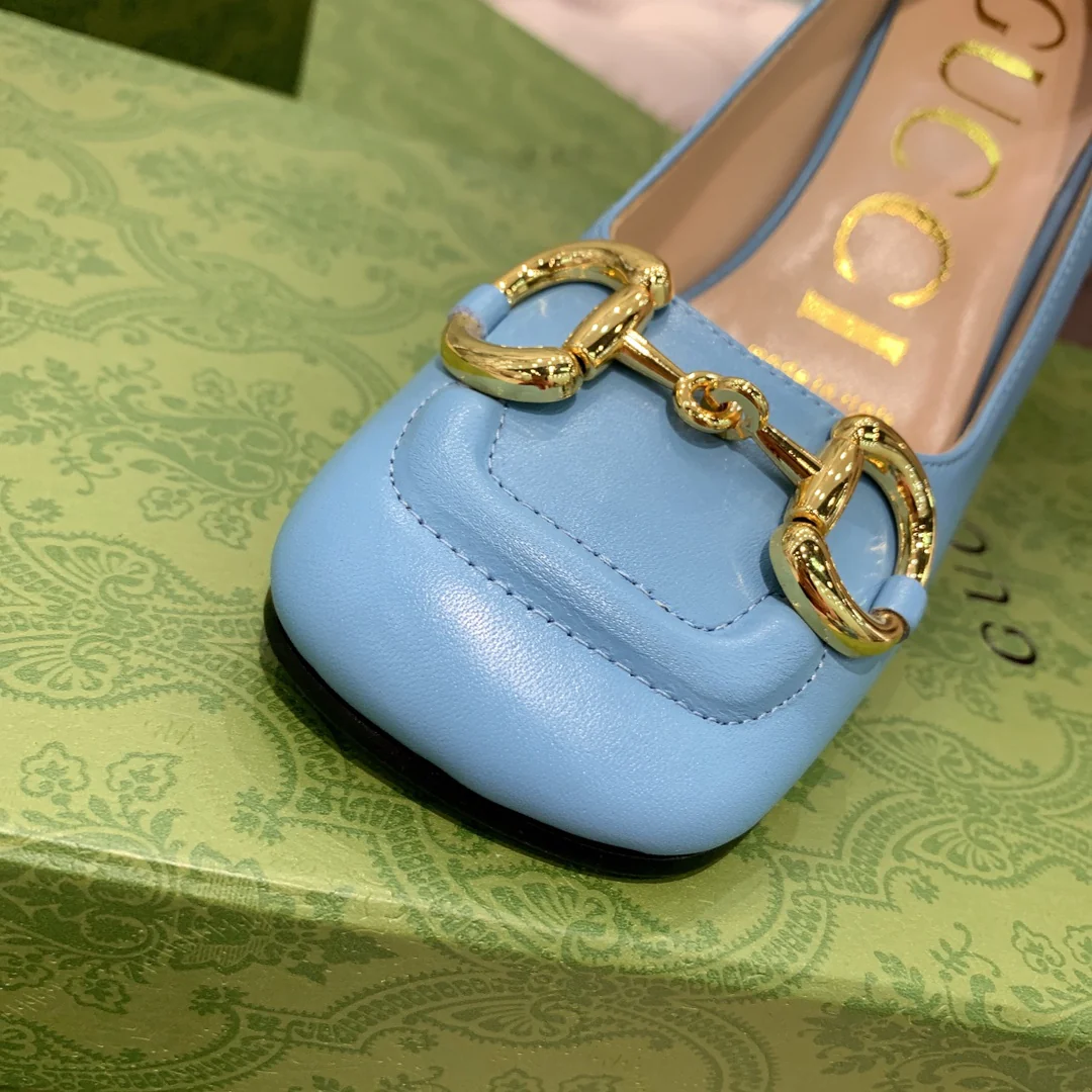 Туфли Gucci в стиле ретро с квадратным носком и массивным каблуком - 1