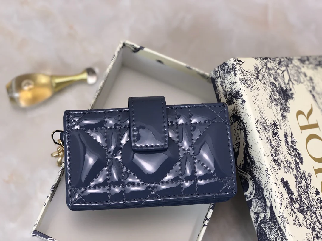 Dior 风琴卡包-深蓝色