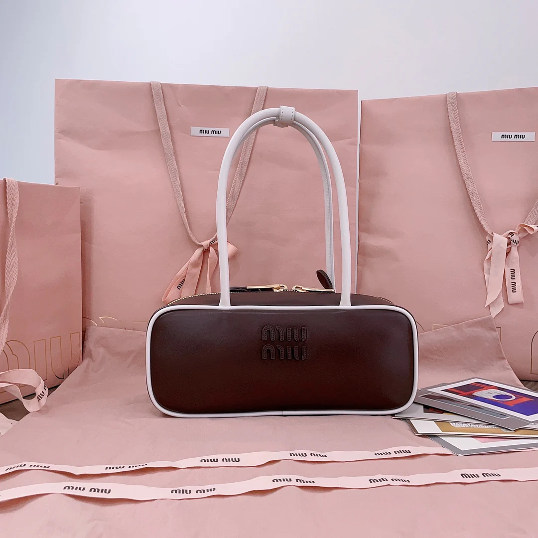 Сумка для боулинга Miu Miu-5bb173 - двухцветная, коричневая.