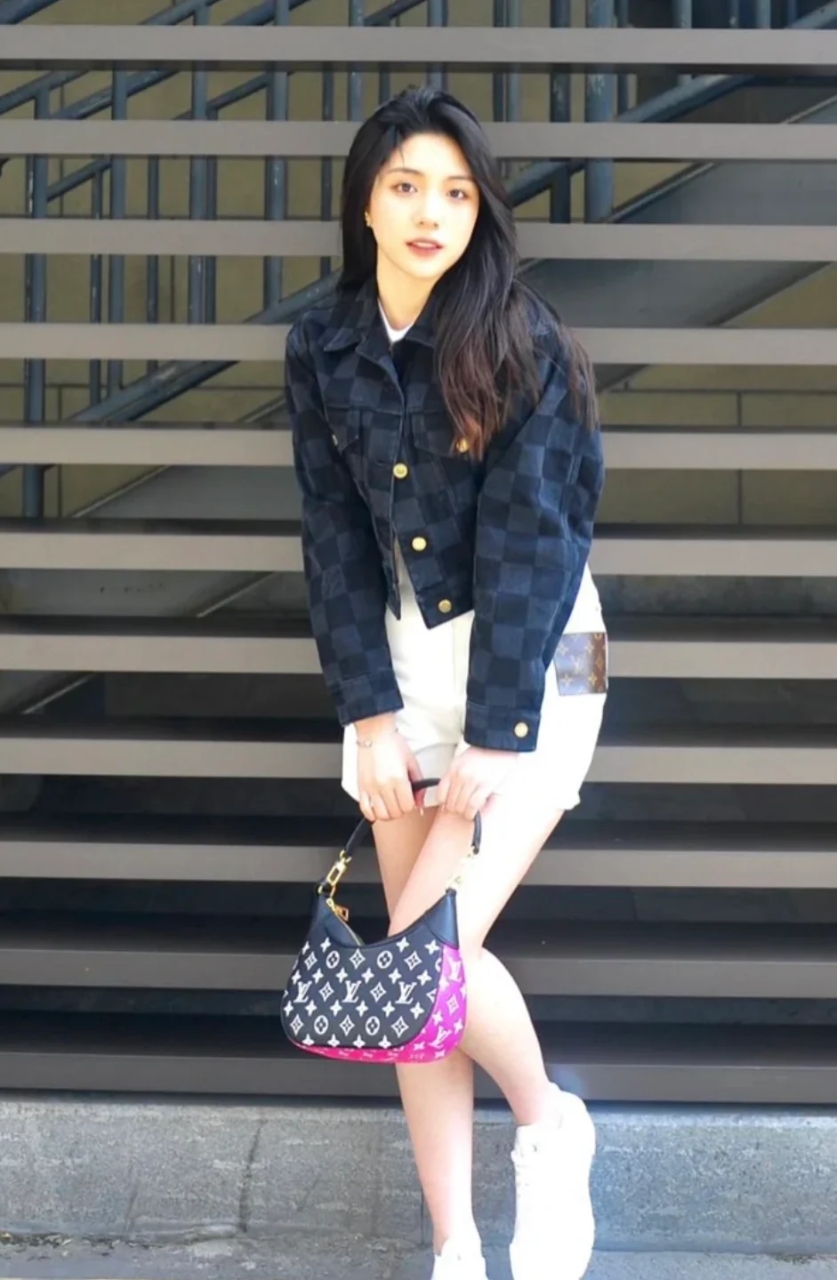 m46091-LV-bagatelle-bb сумка подмышку - черно-белая