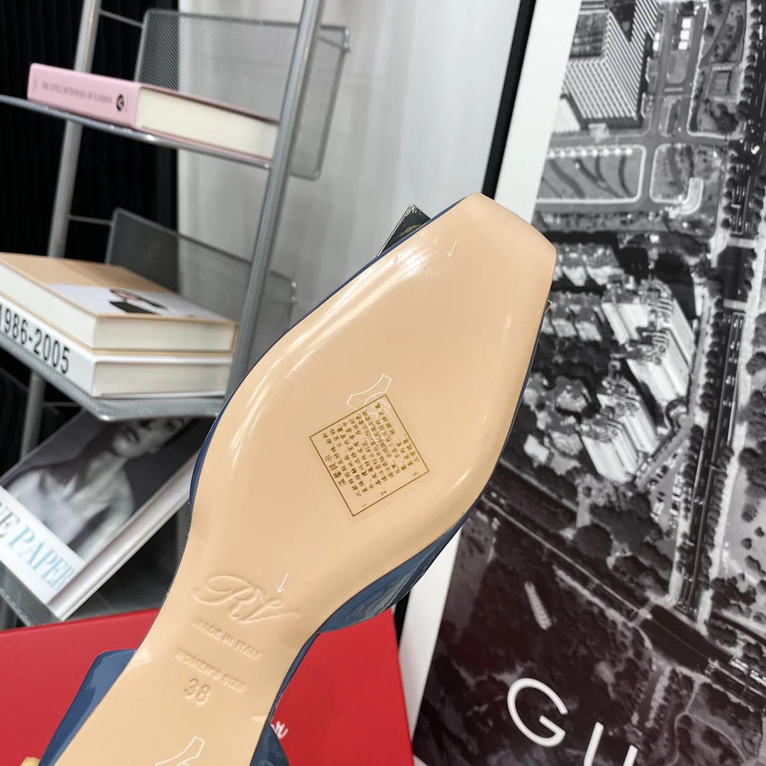 RV-Flat Bottom Hollow Square Toe-Misty Blue