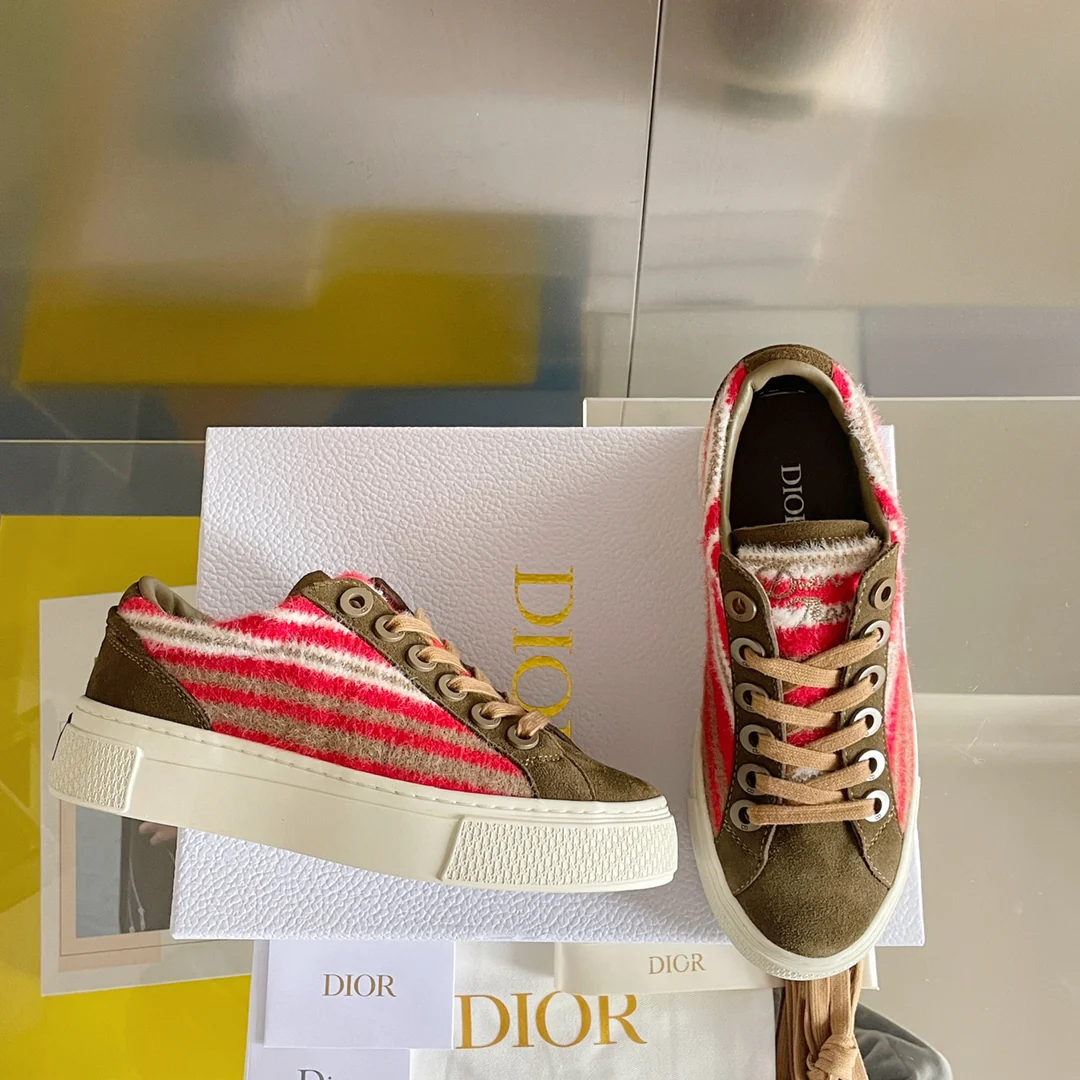 Повседневные кроссовки Dior Rainbow - Коллаборация - Коричневые
