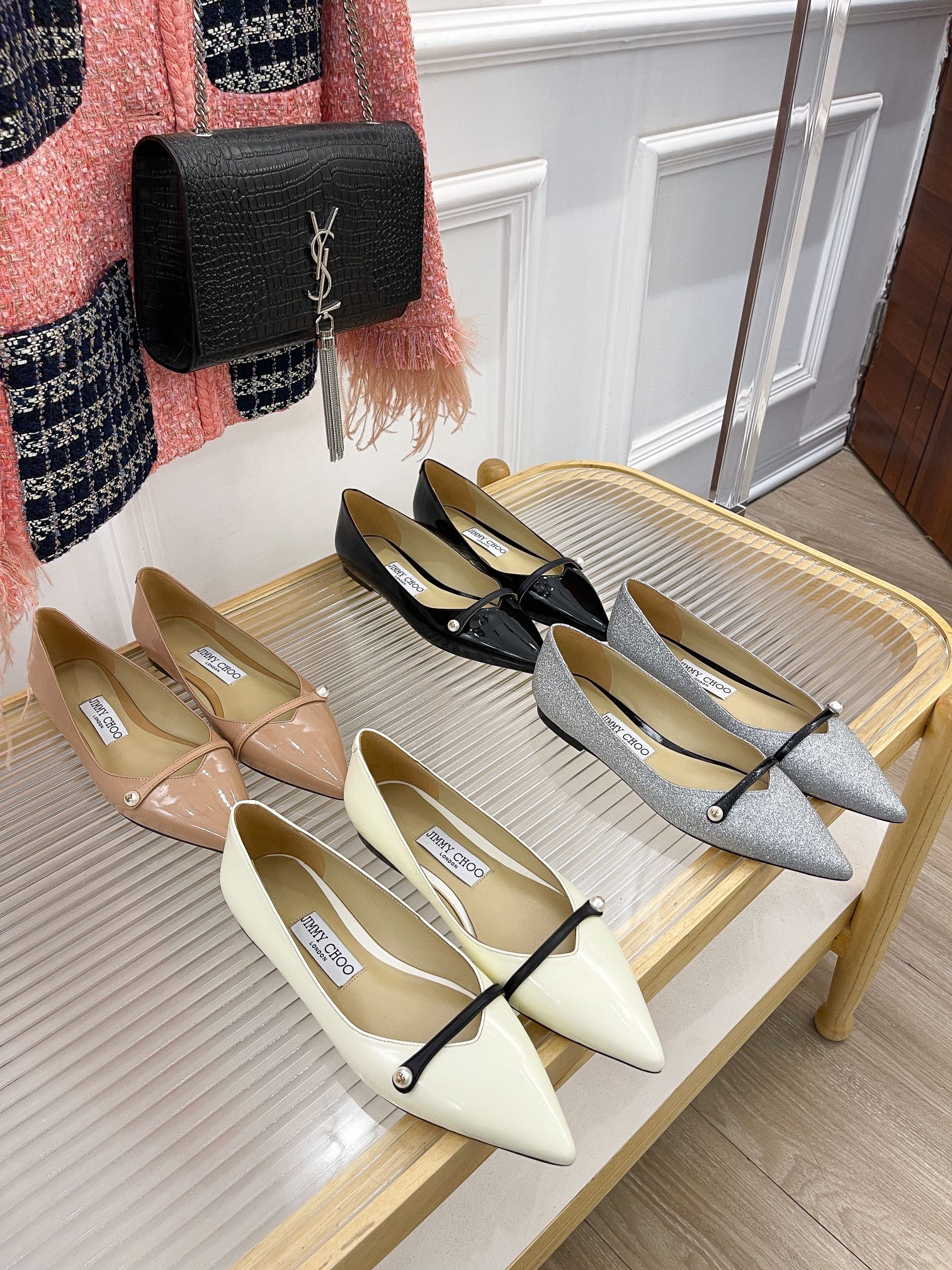 Классические жемчужные балетки Jimmy Classic Pearl Flats - изображение из коллекции