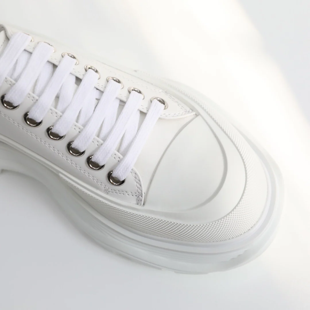 Ковбойские туфли на платформе McQueen, унисекс, белые.