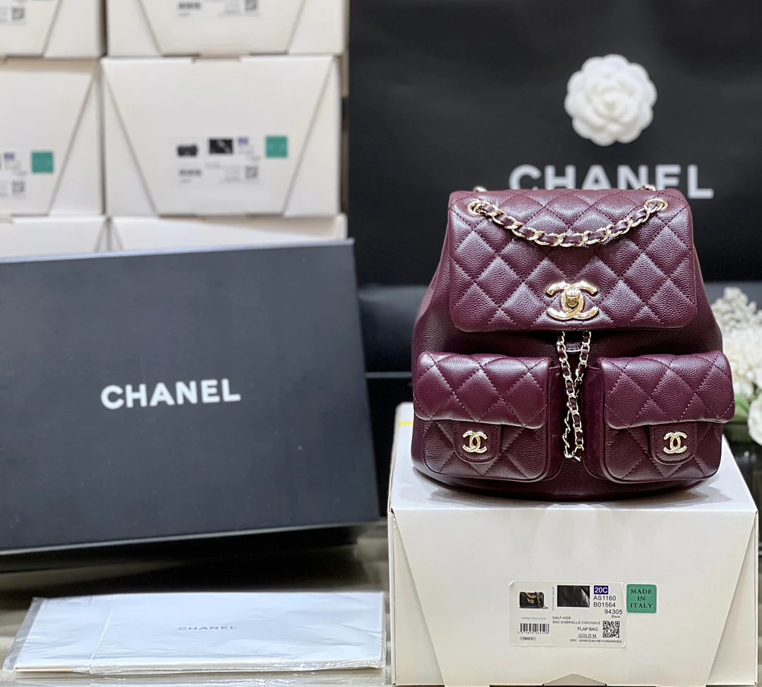 Рюкзак Chanel 24a-duma Frog, маленький, бордовый