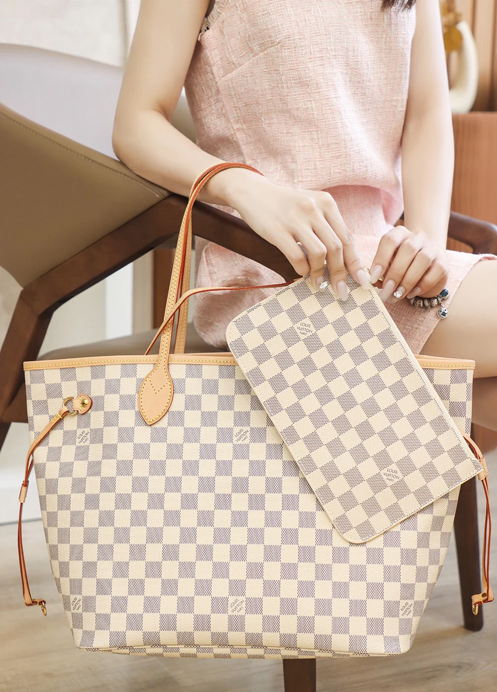 n41361-LV-Damage Сумка Neverfull - Белая